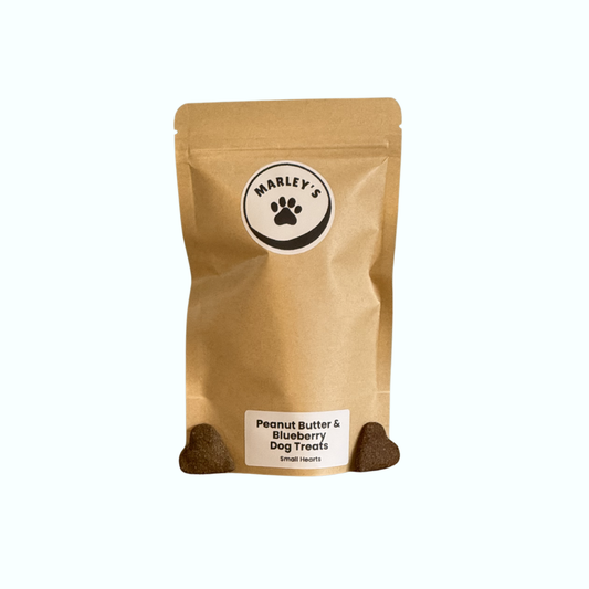Peanut Butter & Blueberry Dog Treats | Small Hearts